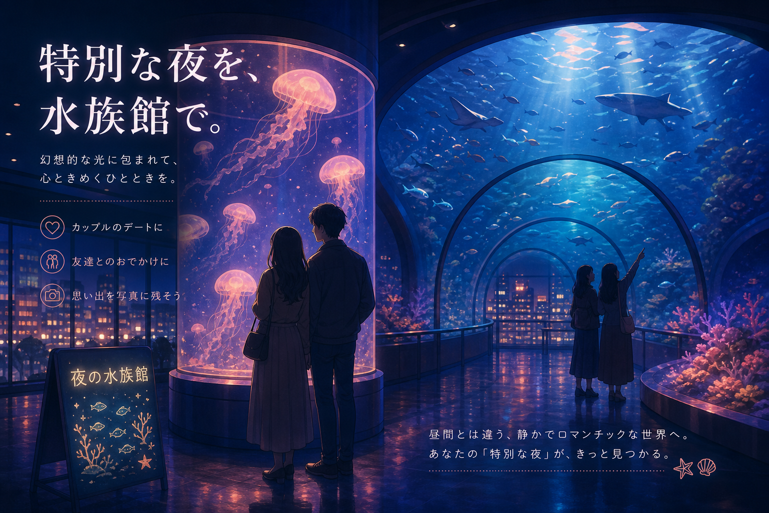 夜の水族館イメージ